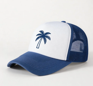 Gorras de béisbol personalizadas con estampado integral estilo western para adultos, gorras publicitarias con visera curva de malla, gorras trucker con visera curva tipo A-frame. - Product Image 2