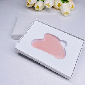 100% Natural Gemstone Custom Rose Quartz Black Obsidian Facial Body Massage Guasha - Product Image 2