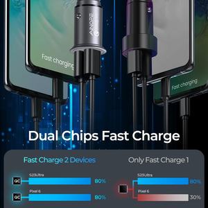 Автомобильное зарядное устройство <span class=keywords><strong>AINOPE</strong></span> с быстрой зарядкой USB 45 Вт, металлическое, для iPhone 17 Pro Max 16e, Samsung S25 S24, адаптер питания для быстрой зарядки в автомобиле - Product Image 6