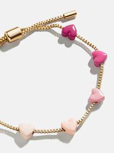 สร้อยข้อมือรูปหัวใจไล่สีหลากสีสำหรับเด็ก |   ทองเหลืองชุบทอง 18K รูปหัวใจและโซ่แบบกล่อง |   เครื่องประดับน่ารักสำหรับเด็กผู้หญิง - Product Image 6