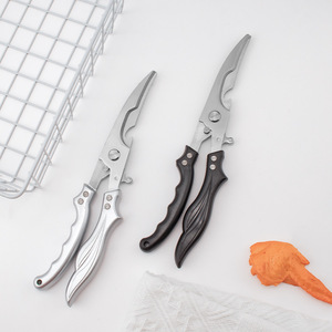 <b>Kitchen</b> <b>Scissor</b> Stainless Steel 8 In Elbow Blade Large Size Multi Functional Home Use Black Silver - Product Image 1