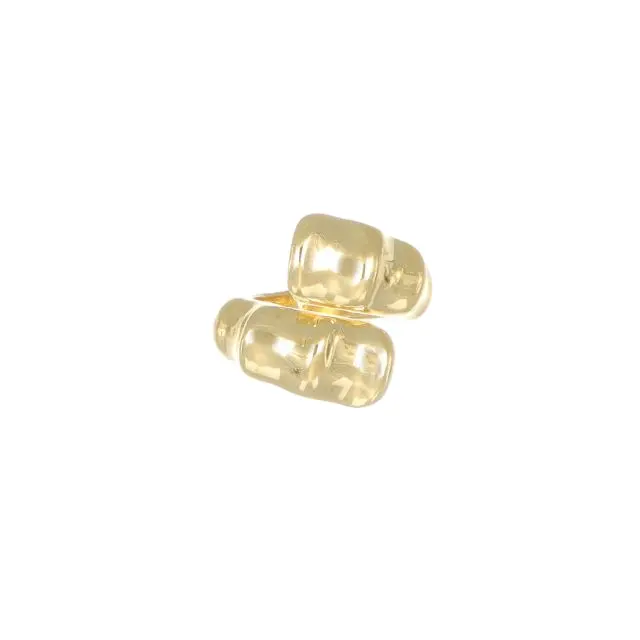 Hochwertiger italienischer Made in Italy Style 18 kt vergoldeter silberner gewellter Kontraarie-Ring, um Ihr Outfit luxuriös zu machen