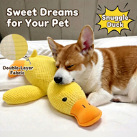 Jouet pour chien en peluche jaune en forme de canard, résistant aux morsures, en polaire ananas, interactif, pour l'entraînement des chiots