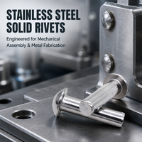 Rivets en acier inoxydable OEM résistants à la corrosion, à haute résistance, finition brute, 4 mm, classe 8.8, à tête ronde, fixations solides pour machines