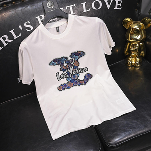 T-shirt en coton à manches courtes, shorts d'été, vêtements pour hommes, t-shirt pour hommes - Product Image 1