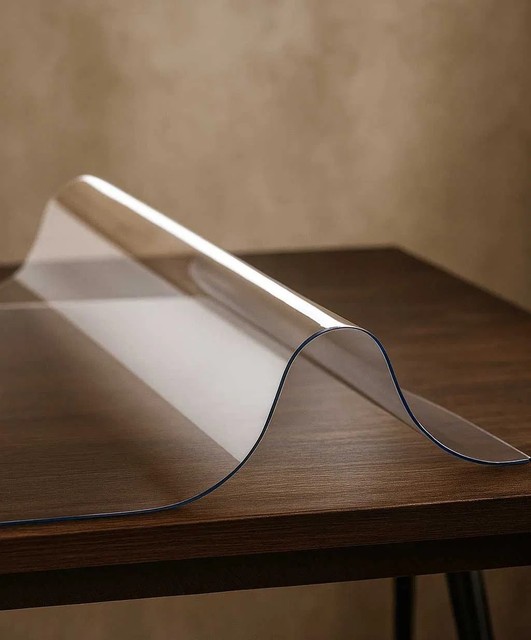 Food Grade Transparent PVC Table Mat Heat Resistant Non Slip Vinyl Table Protector Cover
