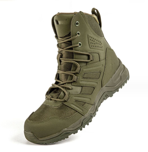 Botas de Desierto DFA1208 WD en Color Verde Caqui y Marrón Coyote, de Gamuza Verde, para Campamento, Caza, Entrenamiento de Guardabosques - Product Image 1
