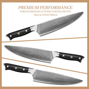 <span class=keywords><strong>Master</strong></span> <span class=keywords><strong>Chef</strong></span> Cuchillo de Damasco de 8 pulgadas Mango G10 negro para un agarre y equilibrio perfectos Rendimiento excepcional para chefs exigentes - Product Image 3