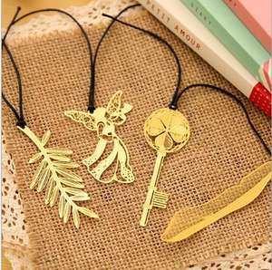 सुंदर सोना मढ़वाया धातु बुकमार्क पुस्तक पेज के लिए पुस्तक मार्करों जिन्कगो पत्ती जैतून सूरजमुखी तितली - Product Image 6