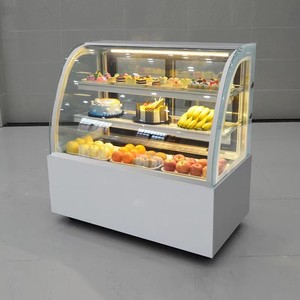 Vitrine réfrigérée pour gâteaux en verre incurvé, armoire réfrigérée pour boulangerie, 3 niveaux, éclairage LED, réfrigérateur à desserts pour café, supermarché - Product Image 1