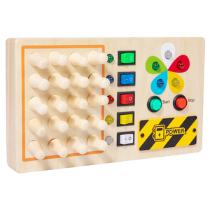 Juguetes de madera Montessori, juegos de memoria interactivos para padres e hijos, juguetes de rompecabezas de Educación Temprana, tablero ocupado LED - Product Image 1