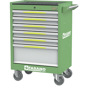 FASANO Tools 6 <b>Drawer</b> Rolling Tool Cabinet Green Steel With Wheels For <b>Workshop</b> Storage - Product Image 2