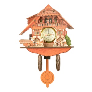 Reloj de Pared de Cuarzo Nórdico con Movimiento de Cuarzo, Hecho a Mano en Madera, Estilo Vintage, con Péndulo y Pájaro, Suministro Directo de Fábrica OEM ODM - Product Image 5