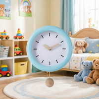 Jam Dinding Kayu Modern Satu Sisi Warna dan Ukuran Kustom, Quartz Senyap untuk Ruang Tamu, Hadiah Anak