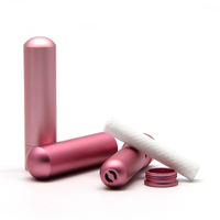 Bouteilles nasales en aluminium vierges colorées avec mèches de bâtons Tube d'inhalateur nasal en métal blanc d'aromathérapie d'huile essentielle
