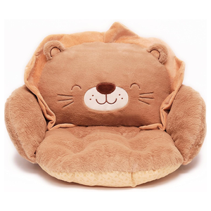 Cojín de Asiento para Silla de Oficina con Diseño de León Adorable, Felpa Marrón, Base Antideslizante, Almohada para Juegos y Coche, Cojín de Moda para Silla - Product Image 1
