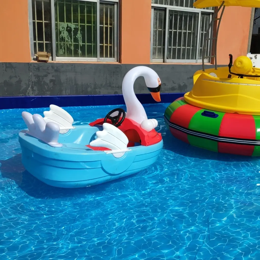 Professional popular electric kids swan pedal hand paddle boat for swimming pool