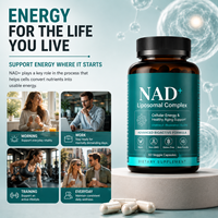 Complément alimentaire liposomal de nicotinamide nucleoside 900 mg NAD+ le plus vendu, contenant du resvératrol, anti-âge, capsules végétariennes