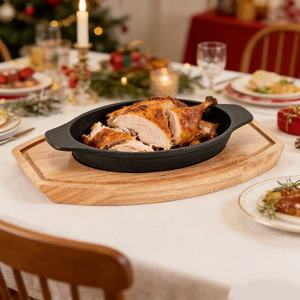 Korean Style Thickened Cast Iron Non-stick <strong>Frying</strong> <strong>Pan</strong> Cookware Steak Western Food <strong>Double</strong>-ear Drying <strong>Pan</strong> Cookware Oval <strong>Grill</strong> <strong>Pan</strong> - Product Image 6