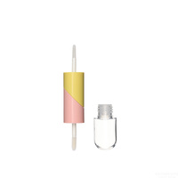 Tube de brillant à lèvres vide transparent rechargeable avec double applicateur style capsule