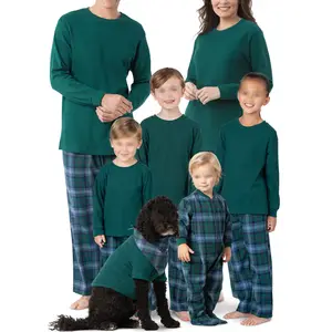 Custom Fall Winter Heritage Plaid Matching Home Wear Pyjamas In Flannel 2023 Christmas Pajamas For Family