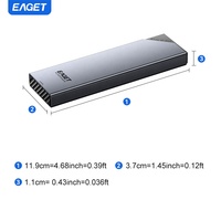 EAGET SE630D-1 10Gbps Adattatore per SSD M.2 NVMe SATA PCIe in Alluminio, Case USB 3.2 Tipo C per Disco Rigido