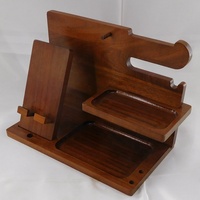 Station d'accueil en bois, organisateur de bureau haut de gamme, station de charge pour téléphone en bois