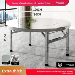 304 dày thép không gỉ thiết kế hiện đại hình tròn 2 chỗ ngồi có thể gập lại bàn ăn cho nhà & nhà hàng sử dụng - Product Image 6