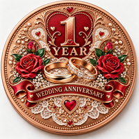 Pièce commémorative personnalisée en cuivre pur 999 de 1 oz pour anniversaire de mariage, haute définition, imprimée UV, objet de collection, cadeau souvenir, artisanat métallique