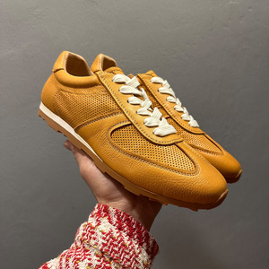 Men's Genuine Leather Retro Training Shoes Hollow-out Soft Cowhide Low <b>Heel</b> Casual Skate Shoes Brown <b>White</b> Black Green - Product Image 4