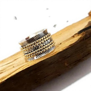 Handmade 925 Sterling Silver <b>Plain</b> Geometric Trendy Spinner <b>Ring</b> Unique Design Meditation IGI Certified Fine <b>Rings</b> Wedding - Product Image 3
