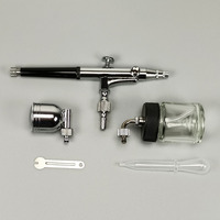 Kit aérographe HD-134 7,0 cc à alimentation par gravité, double action, vitesse réglable, pour peinture artistique, modélisme, maquillage, tatouage, réparation, portable
