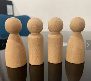 Wholesale Unfinished Male Natural Unpainted Diy Wooden Peg Dolls for Arts