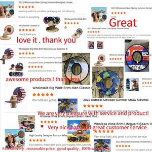 Sombrero de playa de lujo con estampado de verano, sombreros de paja de salvavidas para Surf con logotipo, sombreros huecos para exteriores, sombreros de paja de ala ancha Natural - Product Image 6