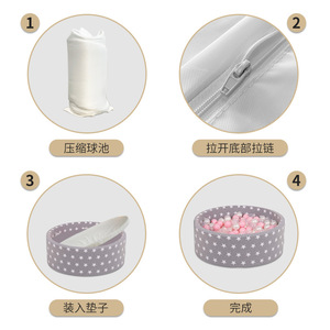 Love Tree <b>Ball</b> <b>Pit</b> 90cm Gray Star Pattern Indoor Play Pool For Kids With Ocean <b>Balls</b> - Product Image 4