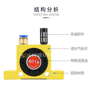 Vibradores Neumáticos de Turbina Tipo Silenciador GT4/6/8/10/13/16/20/25/30/36/48/60 para Aplicaciones de Maquinaria - Product Image 4