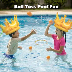 <b>Inflatable</b> Crown Ring Toss & Ball Toss Pool <b>Game</b> Set - Product Image 2