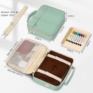 Échantillon Gratuit - Étui de Transport Grande Capacité Tendance pour Livres, Bible, avec Compartiments pour Stylos et Poche Zippée - Personnalisable pour Femme - Product Image 4