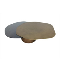 Table basse nuage moderne de luxe en acier inoxydable avec plateau en verre, ensemble de meubles de salon, facile à nettoyer, qualité supérieure - Grande Vente