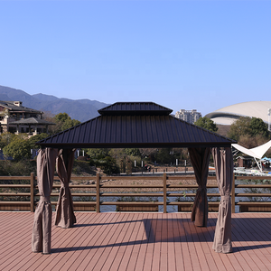 Tenda a baldacchino impermeabile da esterno con telaio motorizzato, superficie in tessuto, tetto a vela, gazebo romano 3x3M, <span class=keywords><strong>mobili</strong></span> in alluminio moderni - Product Image 1