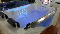 Bak Mandi Whirlpool Akrilik Modern Harga Pabrik Murah dengan Drainase untuk Dua Orang, Bak Mandi Air Panas Spa