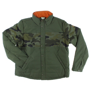   Chaqueta Acolchada de Camuflaje para Hombre Adidas, Verde Oscuro con Cuadros Naranja, Talla XL, Corte Holgado Informal, Resistente al Viento, Estilo Deportivo, Otoño - Product Image 1