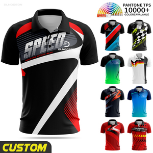 Maglie da corsa con Logo personalizzato F1 100% poliestere Formula <span class=keywords><strong>auto</strong></span> manica corta per <span class=keywords><strong>Polo</strong></span> E-sport prestazioni traspiranti umidità - Product Image 1