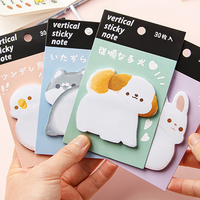 Notes autocollantes personnalisées en forme de dessin animé mignon, de forme spéciale, avec impression couleur et emballage individuel
