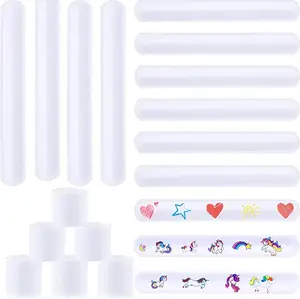 YDS Custom White Slap Bracelets DIY Slap Bracelets Blank Slap Bands Bulk Silicone Party Bracelets for Birthday Party