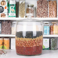 Pot de conservation alimentaire en verre sans BPA, hermétique, anti-humidité, transparent, pour cuisine, préservation de la fraîcheur des céréales