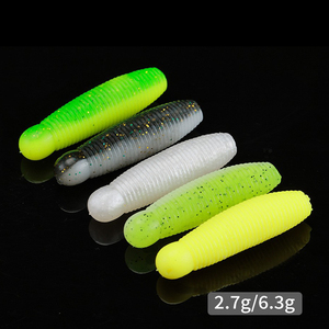 LUSHAZER 10/20pc Iscas Vara Macia PVC Verme 4cm 5cm Isca De Pesca para Baixo Carpa Trovão Peixe Silicone Pesca Isca Isca Artificial - Product Image 6