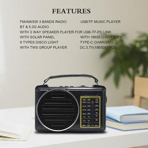 Nouvelle version Meilleure réception Portable <span class=keywords><strong>Radio</strong></span> solaire à ondes courtes AM FM <span class=keywords><strong>Transistor</strong></span> <span class=keywords><strong>Radio</strong></span> TWS BT Haut-parleur avec lumière musicale RVB pour la maison - Product Image 5