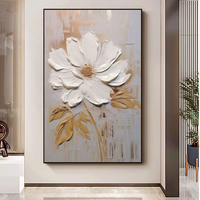 Impression personnalisée 3D Texture Fleur Abstrait Mur Art Moderne Peint À La Main Peintures À L'huile pour La Maison Bureau ou Hôtel Décor