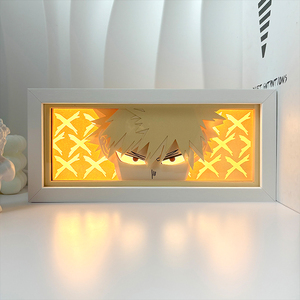 <span class=keywords><strong>7</strong></span> nouveau design haute qualité 3D Anime mon héros académique papier sculpture lampe nuit LED boîte à lumière pour la décoration de la maison - Product Image 6